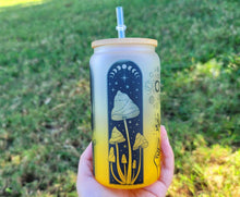 Load image into Gallery viewer, Mushroom Beer Can Glass | Boho Mushroom Coffee Glass | Aesthetic Coffee Glass | 16 oz