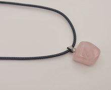 Load image into Gallery viewer, Crystal Necklace Silver Tone Irregular Shaped Rose Quartz Healing Crystal