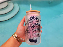 Load image into Gallery viewer, Mushroom Beer Can Glass | Boho Mushroom Coffee Glass | Aesthetic Coffee Glass | 16 oz