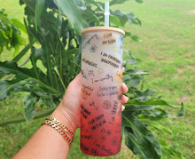 Load image into Gallery viewer, My Daily Affirmations Beer Can Glass | Boho Affirmations Coffee Glass | 24 OZ