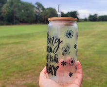 Load image into Gallery viewer, Motivational Glow in dark UV Activated Glow Beer Can Glass 16 oz Motivational