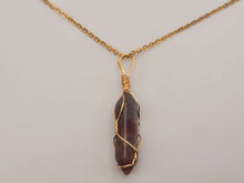 Load image into Gallery viewer, Indian Agate Point Necklace Gold Wire Wrapped Healing Crystal Point