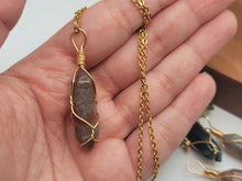 Load image into Gallery viewer, Indian Agate Point Necklace Gold Wire Wrapped Healing Crystal Point
