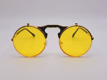 Load image into Gallery viewer, Steampunk Goggles Glasses Round Sunglasses Emo Retro Vintage Yellow