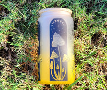 Load image into Gallery viewer, Mushroom Beer Can Glass | Boho Mushroom Coffee Glass | Aesthetic Coffee Glass | 16 oz