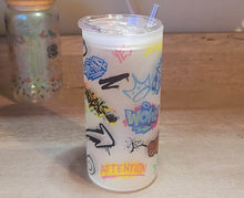 Load image into Gallery viewer, Graffiti Beer Can Glass | Boho Graffiti Coffee Glass | 20 oz