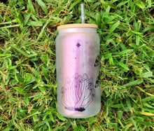 Load image into Gallery viewer, Mushroom Beer Can Glass | Boho Mushroom Coffee Glass | Aesthetic Coffee Glass | 16 oz