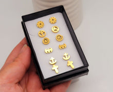 Load image into Gallery viewer, Surgical steel stud earrings set | tarnish free earrings Hypoallergenic earrings