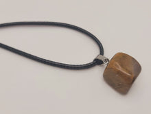 Load image into Gallery viewer, Crystal Necklace Silver Tone Irregular Shaped Tiger's Eye Healing Crystal