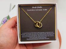 Load image into Gallery viewer, Work Bestie Necklace, Personalized Christmas Gift for CoWorker,