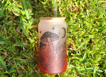 Load image into Gallery viewer, Mushroom Beer Can Glass | Boho Mushroom Coffee Glass | Aesthetic Coffee Glass | 16 oz