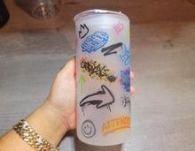 Load image into Gallery viewer, Graffiti Beer Can Glass | Boho Graffiti Coffee Glass | 20 oz