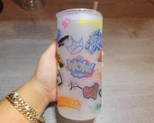 Load image into Gallery viewer, Graffiti Beer Can Glass | Boho Graffiti Coffee Glass | 20 oz