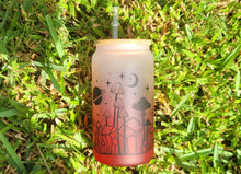 Load image into Gallery viewer, Mushroom Beer Can Glass | Boho Mushroom Coffee Glass | Aesthetic Coffee Glass | 16 oz