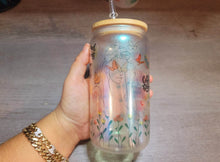Load image into Gallery viewer, Affirmations beer can glass, Cute Glittery coffee glass, Customized garden Coffee glass,