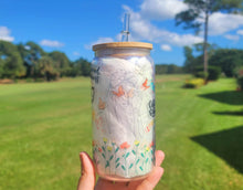 Load image into Gallery viewer, Affirmations beer can glass, Cute Glittery coffee glass, Customized garden Coffee glass,