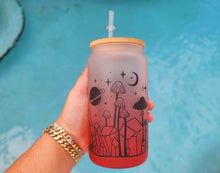Load image into Gallery viewer, Mushroom Beer Can Glass | Boho Mushroom Coffee Glass | Aesthetic Coffee Glass | 16 oz