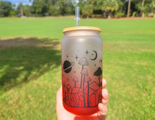 Load image into Gallery viewer, Mushroom Beer Can Glass | Boho Mushroom Coffee Glass | Aesthetic Coffee Glass | 16 oz
