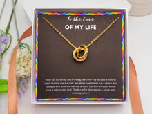 Load image into Gallery viewer, Lesbian Couple Joint Necklace, LGBT Gift, Anniversary Gifts for Her, Lesbian Wedding,