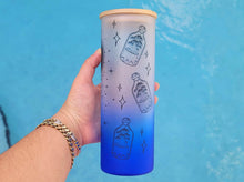 Load image into Gallery viewer, Blue End Mushroom Beer Can Glass | Boho Mushroom Coffee Glass 24 OZ