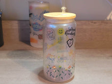 Load image into Gallery viewer, Affirmations beer can glass, Cute Glittery coffee glass, Customized garden Coffee glass,