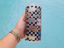 Load image into Gallery viewer, Chekered Beer Can Glass | Boho Cute Kawaii Coffee Glass | 20 oz
