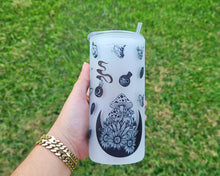 Load image into Gallery viewer, Mushroom Beer Can Glass | Boho Moth Coffee Glass | Aesthetic Coffee Glass | 20 oz