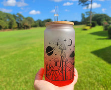 Load image into Gallery viewer, Mushroom Beer Can Glass | Boho Mushroom Coffee Glass | Aesthetic Coffee Glass | 16 oz