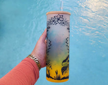 Load image into Gallery viewer, Mushroom Beer Can Glass | Boho Mushroom Coffee Glass | Aesthetic Coffee Glass | 24 oz