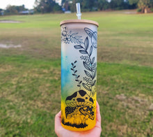 Load image into Gallery viewer, Mushroom Beer Can Glass | Boho Mushroom Coffee Glass | Aesthetic Coffee Glass | 24 oz