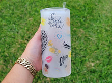 Load image into Gallery viewer, Daily Affirmations Beer Can glass | Boho Coffee Glass 20 OZ