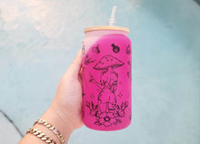 Load image into Gallery viewer, Mushroom Beer Can Glass | Boho Mushroom Coffee Glass | Aesthetic Coffee Glass | 16 oz