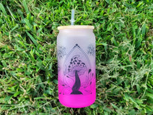 Load image into Gallery viewer, Mushroom Beer Can Glass | Boho Mushroom Coffee Glass | Aesthetic Coffee Glass | 16 oz