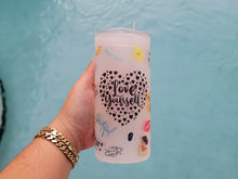 Load image into Gallery viewer, Daily Affirmations Beer Can glass | Boho Coffee Glass 20 OZ