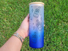 Load image into Gallery viewer, Blue End Mushroom Beer Can Glass | Boho Mushroom Coffee Glass 24 OZ