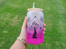 Load image into Gallery viewer, Mushroom Beer Can Glass | Boho Mushroom Coffee Glass | Aesthetic Coffee Glass | 16 oz