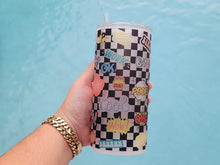 Load image into Gallery viewer, Chekered Beer Can Glass | Boho Cute Kawaii Coffee Glass | 20 oz