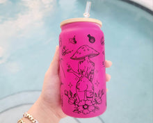 Load image into Gallery viewer, Mushroom Beer Can Glass | Boho Mushroom Coffee Glass | Aesthetic Coffee Glass | 16 oz