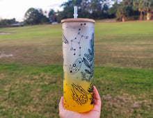 Load image into Gallery viewer, Mushroom Beer Can Glass | Boho Mushroom Coffee Glass | Aesthetic Coffee Glass | 24 oz