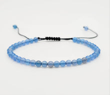 Load image into Gallery viewer, Handmade Blue Aquamarine Bracelet Powerful Bracelet 3mm adjustable