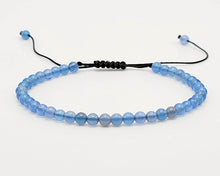 Load image into Gallery viewer, Handmade Blue Aquamarine Bracelet Powerful Bracelet 3mm adjustable
