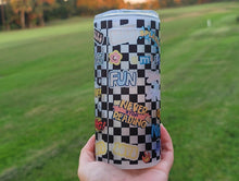 Load image into Gallery viewer, Chekered Beer Can Glass | Boho Cute Kawaii Coffee Glass | 20 oz