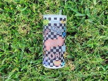 Load image into Gallery viewer, Chekered Beer Can Glass | Boho Cute Kawaii Coffee Glass | 20 oz