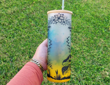 Load image into Gallery viewer, Mushroom Beer Can Glass | Boho Mushroom Coffee Glass | Aesthetic Coffee Glass | 24 oz