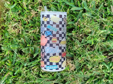 Load image into Gallery viewer, Chekered Beer Can Glass | Boho Cute Kawaii Coffee Glass | 20 oz