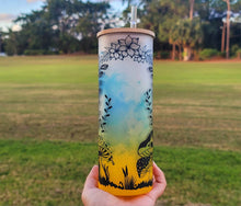 Load image into Gallery viewer, Mushroom Beer Can Glass | Boho Mushroom Coffee Glass | Aesthetic Coffee Glass | 24 oz