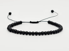 Load image into Gallery viewer, Black Obsidian Healing Bracelet 3mm Bracelet Natural crystal Bracelet Yoga