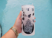 Load image into Gallery viewer, Mushroom Beer Can Glass | Boho Moth Coffee Glass | Aesthetic Coffee Glass | 20 oz