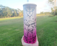 Load image into Gallery viewer, Mushroom Beer Can Glass | Boho Mushroom Coffee Glass | Aesthetic Coffee Glass | 24 oz