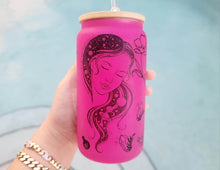 Load image into Gallery viewer, Mushroom Beer Can Glass | Boho Mushroom Coffee Glass | Aesthetic Coffee Glass | 16 oz